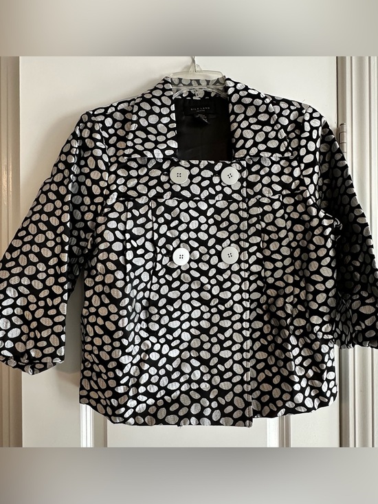 SilkLand Jackets & Blazers - SilkLand Black Jacket with Silver Dot Pattern